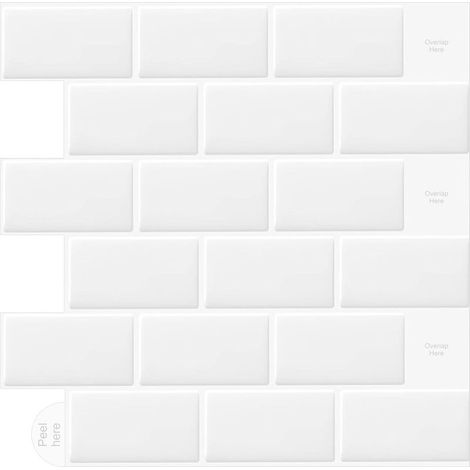 Sticker carrelage adhésif mural 3D – Dimensions 30.5x30.5cm – Facile à installer, sans colle – Pour rénovation cuisine et salle de bain (1/5)