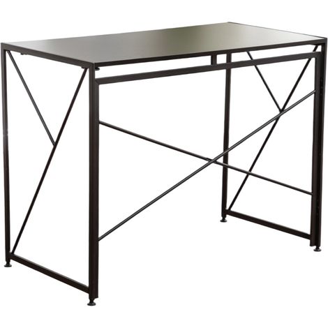 Escritorio plegable negro de MDF y metal 99 x 50 x 75 cm (1/5)