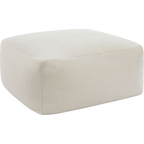 Pouf in Tessuto bouclette Bianco - SIRIETO