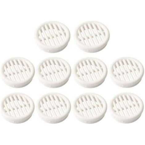 Grilles de ventilation rondes blanches plastique encastrement 39.5mm Lot de 10 cache plafond mur menuiserie (1/4)