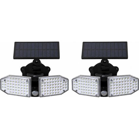 Lot de 2 Luminaires Solaire Orientable 100 LED COB avec Détecteur de Mouvement - Livraison gratuite (1/5)