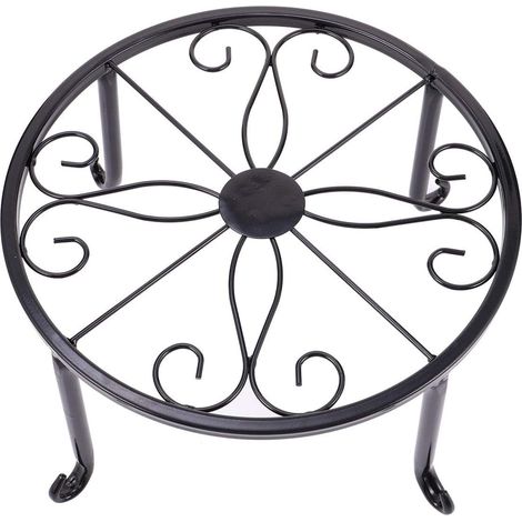 Support de fleur en métal noir, tabouret porte-plante, étagère en fer – DELKEVIC
