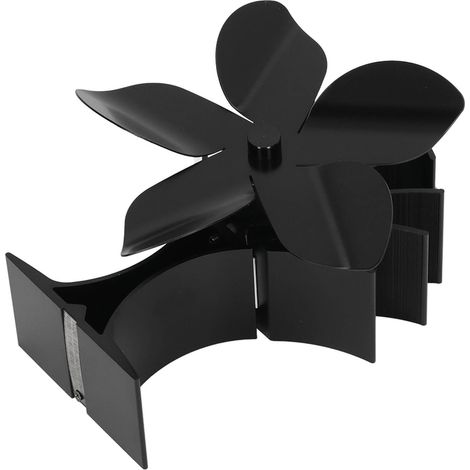 Ofenventilator, wärmebetrieben, geräuscharm, aus Aluminiumlegierung, 5 Flügel, Kaminzubehör für Zuhause (1/5)