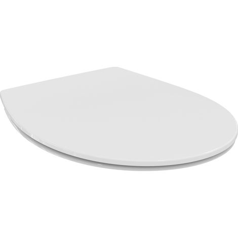 Ideal Standard – Tirso Sedile per wc, Design sottile a sandwich, Forma universale, Con abbassamento automatico, UV resistente e facile da installare, Duroplast robusto, Bianco (1/6)