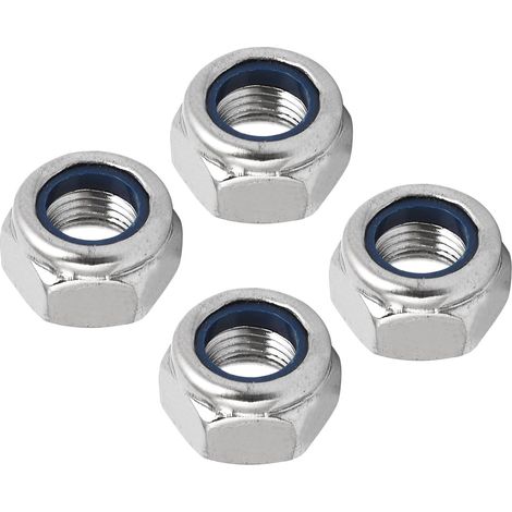 M12x1,25mm Hex Verrouillage Écrou Inox 304 Argent Ton 4pcs (1/5)