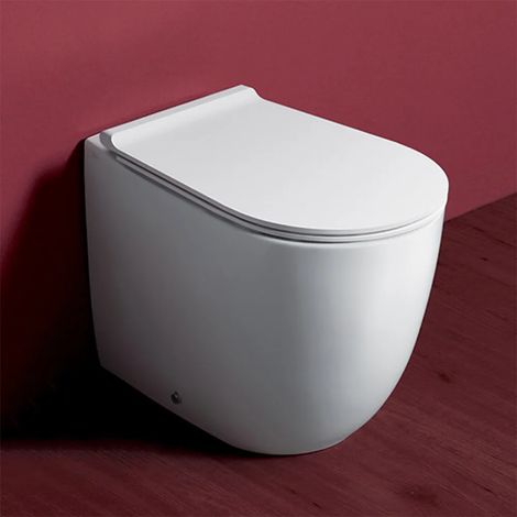 Vaso filo muro traslato Rimless Simas Vignoni in ceramica bianca lucida (1/5)