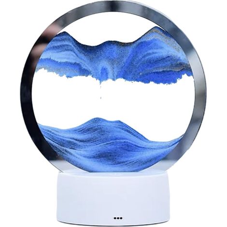 Lampe à sable mouvant 3D sur pied avec lumière, décoration de bureau personnalisée, cadeau idéal pour un anniversaire ou Noël. (1/5)