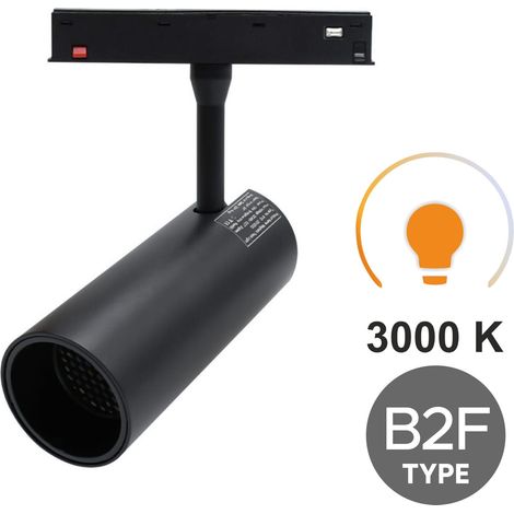 Faretto LED per binari 12W 3000K bianco caldo tipo B2F per binari magnetici SMART TRACK 48VDC (1/5)
