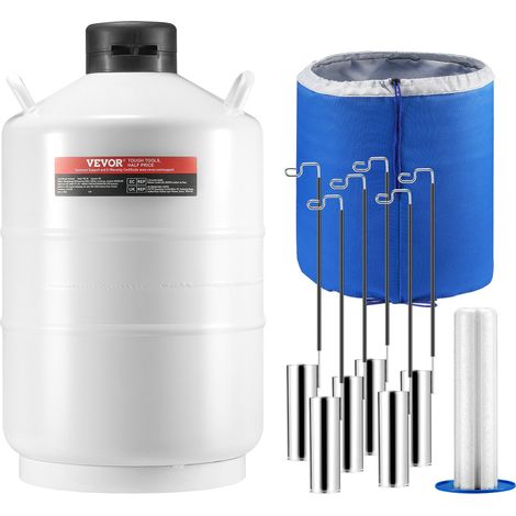 Réservoir d'Azote Liquide 20 L, Conteneur d'Azote Liquide en Alu, Dewar de Stockage de LN2, 6 Bidons, avec Sac de Transport et Sangles, Récipient Cryogénique pour l'Industrie de la Beauté (1/5)