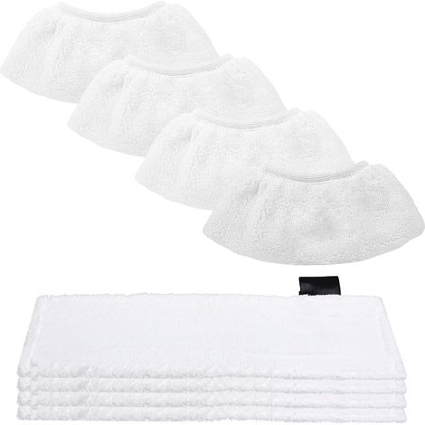 Kit d'accessoires compatible avec les nettoyeurs vapeur Kärcher Easyfix SC2, SC3, SC4 et SC5 : chiffons de rechange en microfibre, lingettes de nettoyage, serpillères et balais à franges. (1/5)