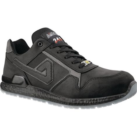 Scarpa di sicurezza Roky, taglia 45, W.11, nero, S3 SRC, ESD, EN20345, in pelle (1/4)