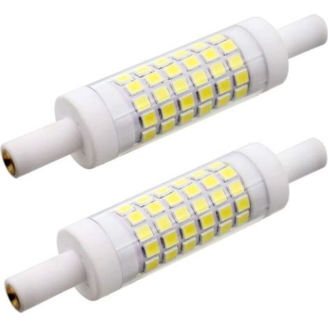 2 ampoules LED R7S 78 mm 5W 15 x 78 mm, Blanc froid 6000K, 220V (1/5)
