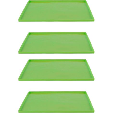 résistance aux hautes températures de qualité alimentaire,Lot de 4 tapis de déshydratation en silicone, empêche le collage des feuilles de déshydrateur de fruits, tapis de cuisson (Vert), Tapis d'Vert (1/5)