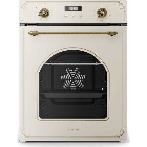 Klarstein – Four encastrable 45 cm 49 L – 9 fonctions chaleur tournante – Nettoyage vapeur – Minuterie numérique – Porte amovible – Classe A – Verre trempé noir