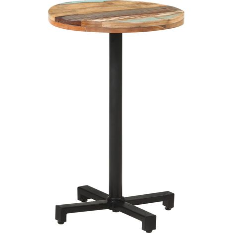 Tavolo da Bistrot Rotondo Ø50x75 cm Legno Massello di Recupero vidaXL (1/5)