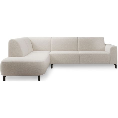 Selsey Lununa – Ecksofa mit Armlehne, Bouclé, Ottomane links, Creme
