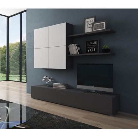 SOGGIORNO MOD. NOX GRAPHITE E BIANCO FRASSINATO (1/4)