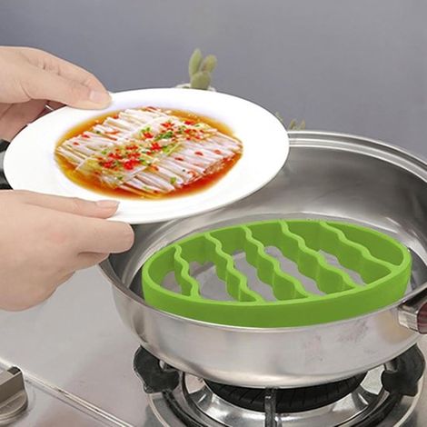 Bratrost aus Silikon Backrost robuster Ofenrost hitzebeständiger Küchengrillrost Hitzebeständiger Halter für Heißluftfritteuse und (1/5)