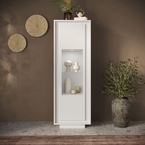 Vitrine moderne laqué blanc mat Rosine (1/5)