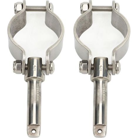Lot de 2 Pinces de serrage, Acier inoxydable 304, Finition polie, Pour dames de nage 1 à 5/8 pouces, Kayak et bateau (1/5)