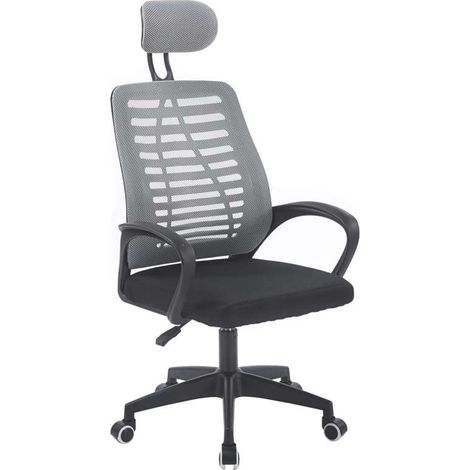 Sillón giratorio elevable gamer Kneck Red transpirable en negro/gris, 106/116cm(alto) 58.5cm(ancho) 56cm(fondo). (1/4)