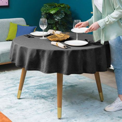 Chemin de table toile de jute, 160 cm, Round chemin de table, Color liso, Etanche, Moderne, Convient pour maisons, salle à manger (1/5)