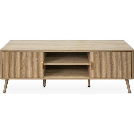 Meuble TV 137 cm ALMA Chêne (1/4)