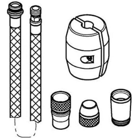 NALOOKAMIC Robinet de cuisine flexible avec douchette extractible, compatible avec les derniers modèles de robinets Grohe, tressé en nylon, 48293000