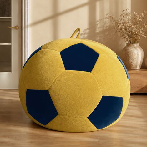 Pouf calcio grande OKWISH in flanella multicolore, seduta bean bag con imbottitura in schiuma (1/5)