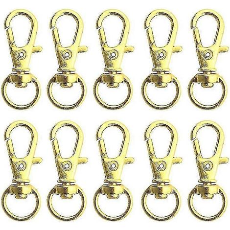 50 Stück drehbare Karabinerhaken, Lanyard-Karabinerhaken, Karabinerhaken, Gold (1/5)
