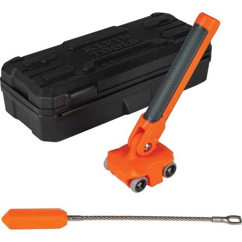 KLEIN TOOLS Estrattore di filo magnetico, pesce e tira il cavo metallico dietro le pareti o spazi ristretti, leader in acciaio inossidabile, magnete terre rare Klein Tools 50611 arancione (1/5)