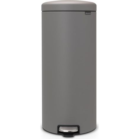 Brabantia Cubo de Basura de Pedal, Mineral Gris hormigón, 30 litros