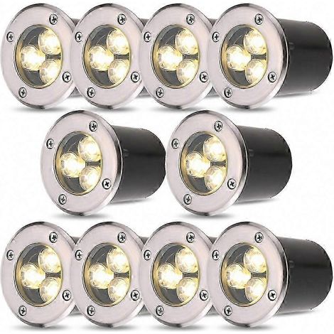 Tomshine 3W 12V AC/DC LED-Bodeneinbauleuchte, 300LM Gartenfluter, Bodenleuchte aus gehärtetem Glas (1/5)