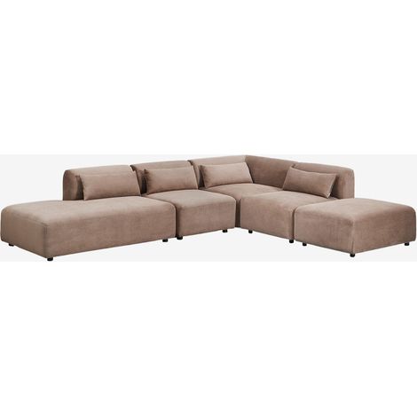 Divano componibile angolare in 4 pezzi con chaise longue sinistra e pouf Fogler SKLUM            