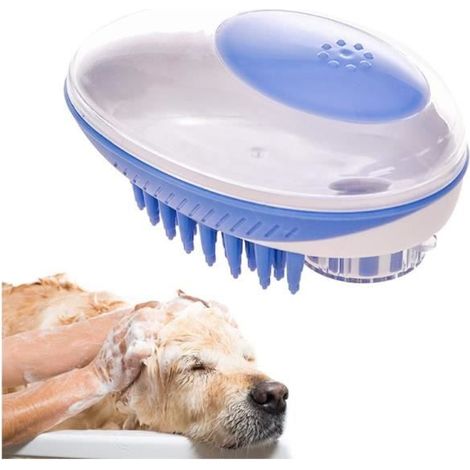 Brosse de Bain pour Chien,Animaux de Compagnie Brosse de Massage pour Le Bain, pour Le shampooing et Le Massage des Chats des Chiens (1/4)
