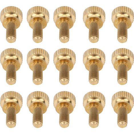 50 vis moletées plates à tête ronde en cuivre pur antidérapantes pour fournitures industrielles (M5 x 12 mm) (1/5)