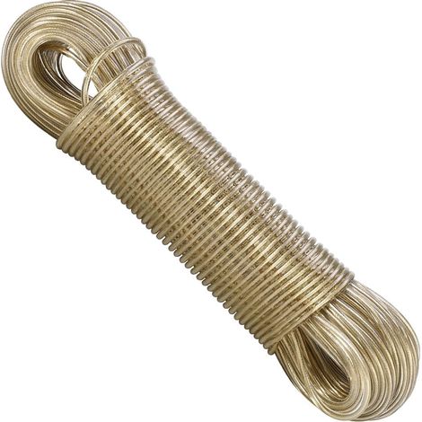Durable Strong Steel Clothesline 20 m / 65.6 ft - Blue Thick Heavy Duty Laundry Rope for Indoor and Outdoor Clothesline, Clear (1/5)