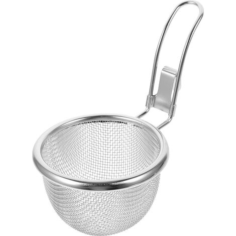(Silbernes) Edelstahl-Fonduesieb, komfortabler Griff Hitzebeständig, Küchengröße, wiederverwendbares Sieb für chinesisches Fondue (1/5)