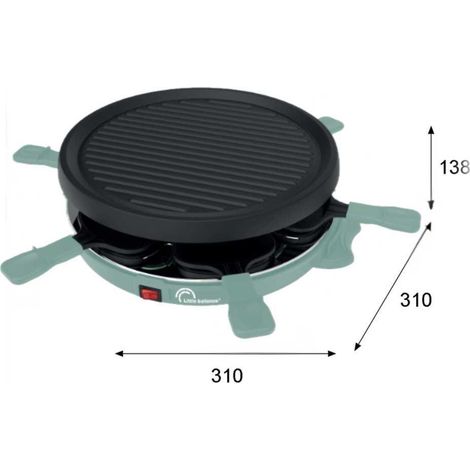 Balance Appareil à raclette 800W Vert Sapin 6 personnes
