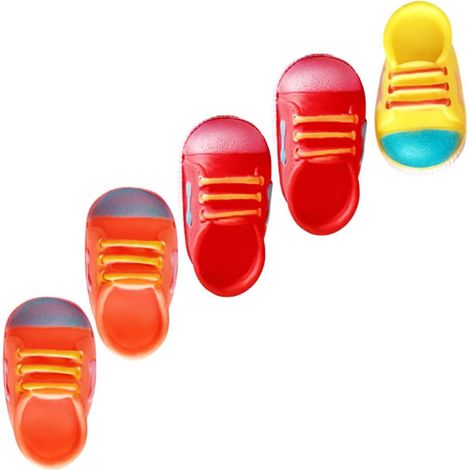 Jouet à Mâcher pour Chat en Vinyle, Lot de 5 Pièces, Forme Chaussure (1/5)