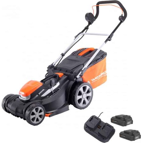Yard Force - Tondeuse à Gazon Rotative Sans Fil 40cm, avec double batterie Lithium-Ion 2x20V et Chargeur Rapide - LM C40A (1/10)