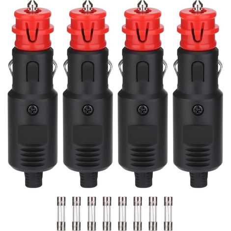 Lot de 4 Allume-Cigare 12V-24V avec Fusible 10A pour Voiture Camion Moto (1/4)