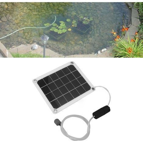 Aérateur de pompe à air pour aquarium, pompe à air solaire de 20 W avec pierre à air, aérateur solaire pour bassin jusqu'à 120 gallons, aérateur solaire silencieux pour bassins, réservoirs, pêche et h (1/5)