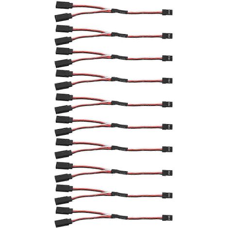 Câble Rallonge Servo 10 Pièces, Connecteur 3 Broches Femelle vers Mâle, Fil pour Carte de Contrôle à Distance, Type Y, 150mm (5.91in) (1/5)