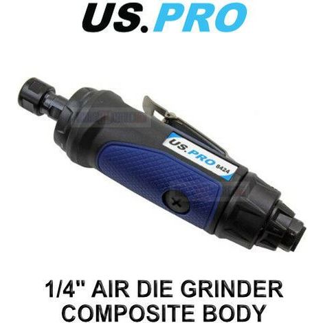 US PRO AIR DIE GRINDER 1/4"" STRAIGHT ANGLE COMPOSITE BODY CUT OFF TOOL 8424 (1/3)