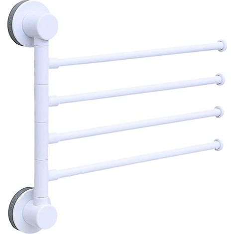 Porte-serviettes mural pivotant à 4 bras, porte-serviettes pliable, sèche-serviettes rotatif à 180° pour salle de bain et cuisine (gris) (1/5)