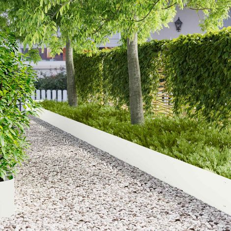 Teenpull – Raseneinfassung 10 Stk. 103 x 30 cm Stahl Weiß (1/5)
