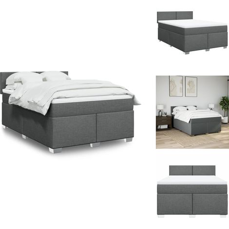 Boxspringbett mit Matratze Dunkelgrau 160x200 cm Stoff - Boxspringbett - Boxspringbetten - Bett - Bett Mit Stauraum (1/5)