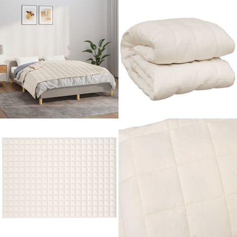 Couverture lestée Crème clair 135x200 cm 6 kg Tissu - Sommeil - Confort (1/5)