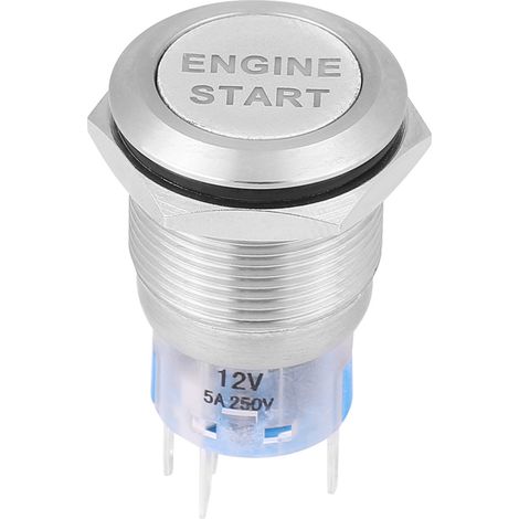 GARRYFIZH Bouton-poussoir de démarrage moteur étanche 12 V en acier inoxydable argenté (1/5)